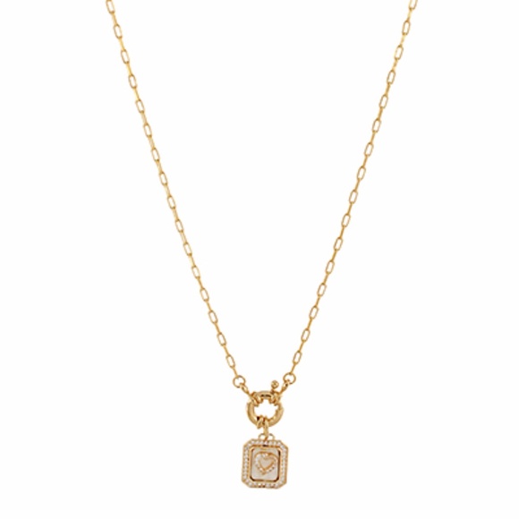 Shell Heart Charm Chain Necklace - Picture 1 of 2